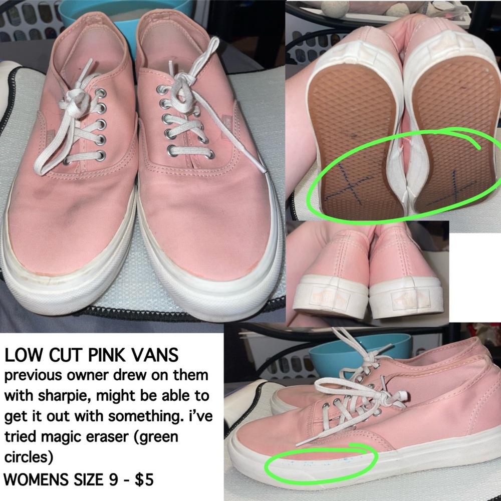 pink low cut vans